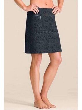 Athleta A-line Walking Skirt Womens Medium Gray Strata Print Zipper Pockets